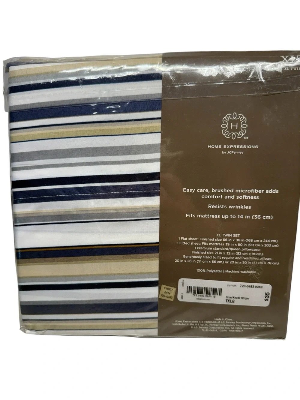 Home Expressions By JC Penney XLT Twin Microfiber Sheet Set NEW